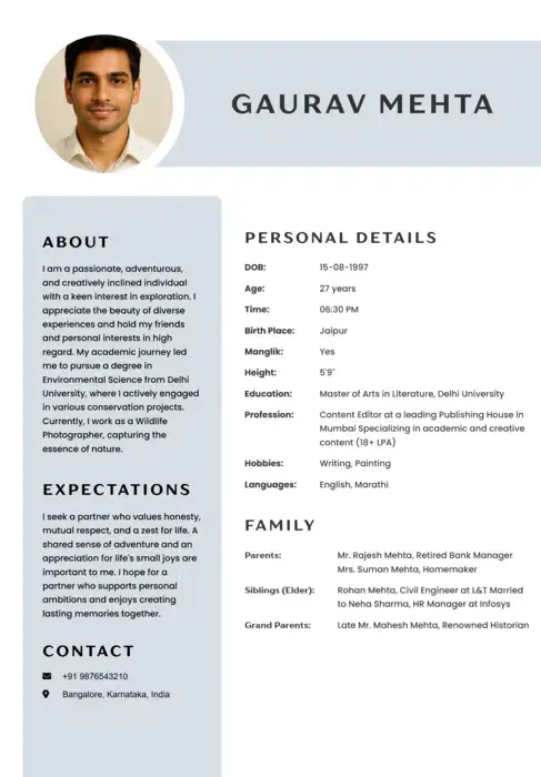 Clean Slate biodata template icon